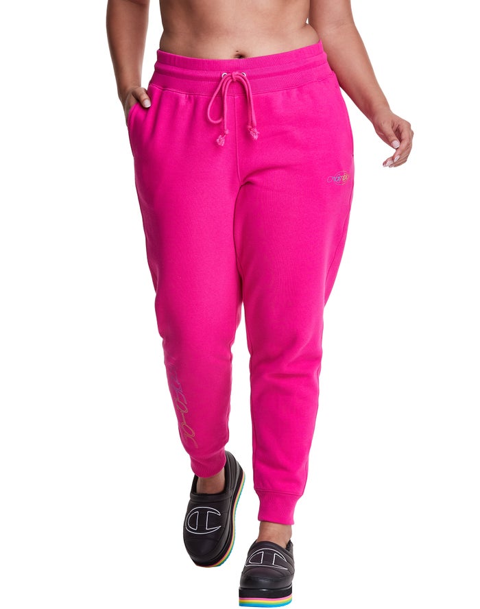 Champion Womens Joggers NZ - Plus Reverse Weave Pink ( 5346-XKBJY )